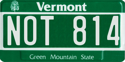 VT license plate NOT814