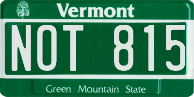 VT license plate NOT815