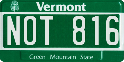 VT license plate NOT816