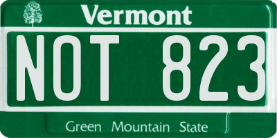 VT license plate NOT823