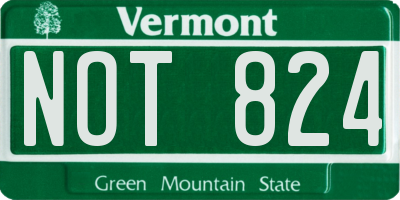 VT license plate NOT824