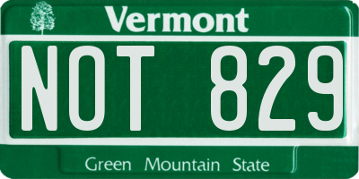 VT license plate NOT829