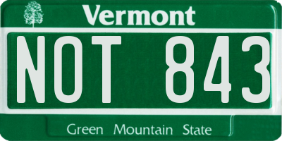 VT license plate NOT843