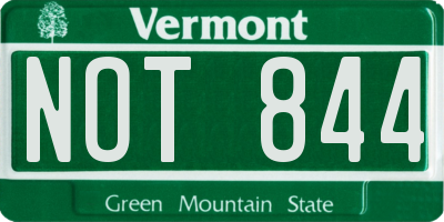 VT license plate NOT844