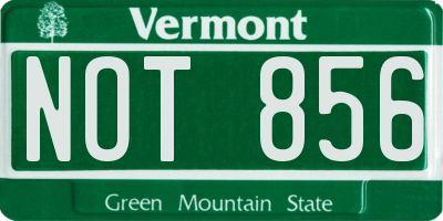 VT license plate NOT856