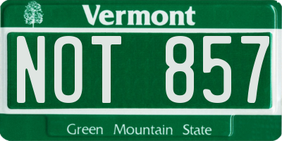 VT license plate NOT857