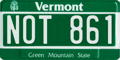 VT license plate NOT861