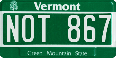 VT license plate NOT867