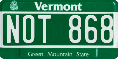 VT license plate NOT868