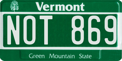 VT license plate NOT869