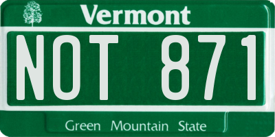 VT license plate NOT871