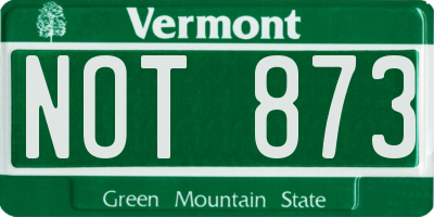 VT license plate NOT873