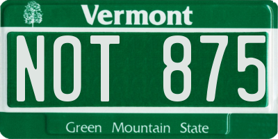 VT license plate NOT875