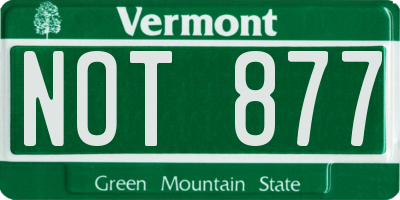 VT license plate NOT877