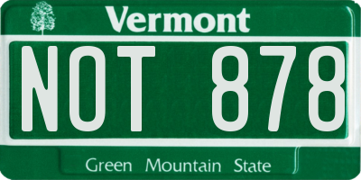 VT license plate NOT878