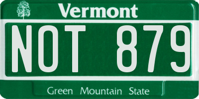 VT license plate NOT879