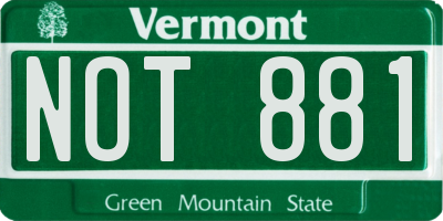 VT license plate NOT881