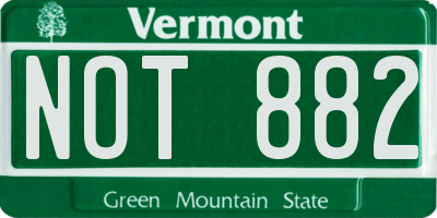 VT license plate NOT882