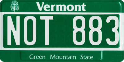 VT license plate NOT883