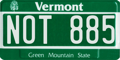 VT license plate NOT885