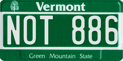 VT license plate NOT886