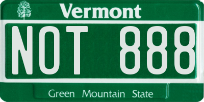 VT license plate NOT888
