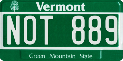 VT license plate NOT889