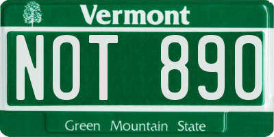 VT license plate NOT890