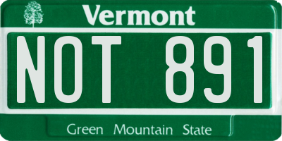 VT license plate NOT891