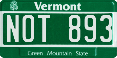 VT license plate NOT893