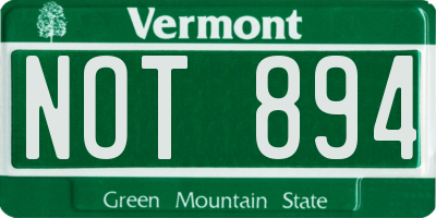 VT license plate NOT894