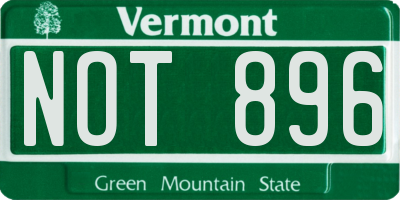 VT license plate NOT896