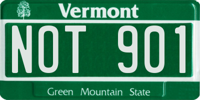 VT license plate NOT901