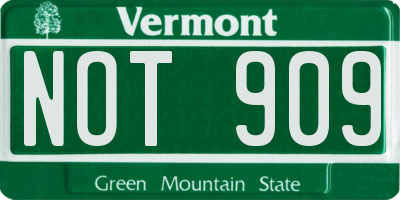 VT license plate NOT909