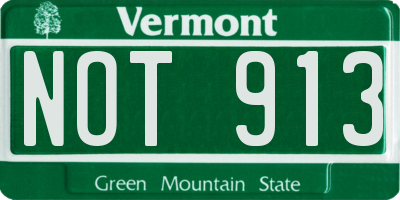 VT license plate NOT913