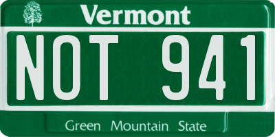 VT license plate NOT941
