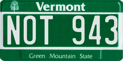 VT license plate NOT943