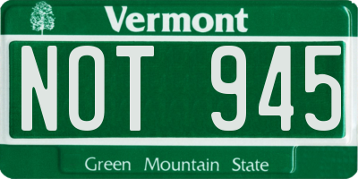 VT license plate NOT945