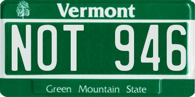 VT license plate NOT946