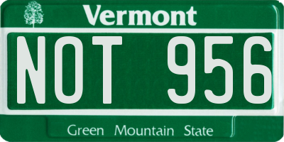 VT license plate NOT956