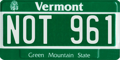 VT license plate NOT961