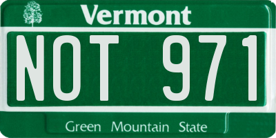 VT license plate NOT971