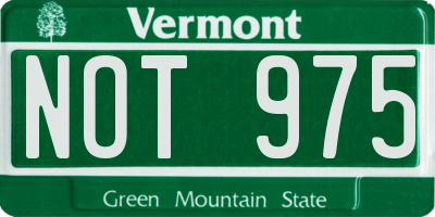 VT license plate NOT975