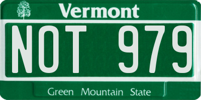 VT license plate NOT979