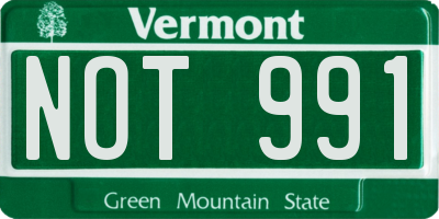 VT license plate NOT991