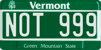 VT license plate NOT999