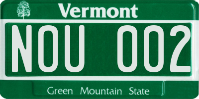 VT license plate NOU002