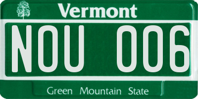 VT license plate NOU006