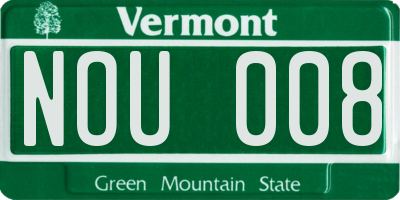 VT license plate NOU008
