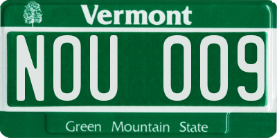 VT license plate NOU009